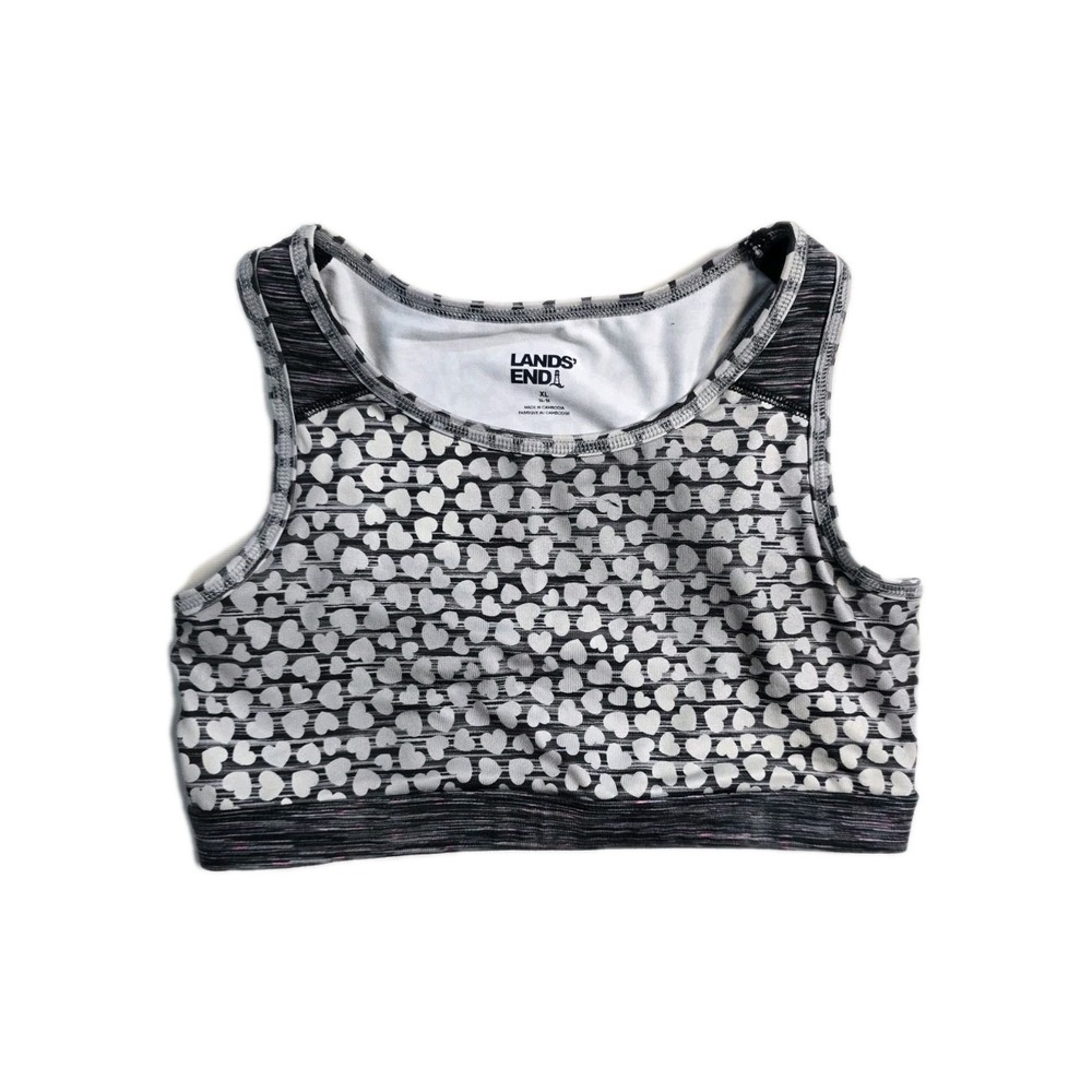 Lands End Women's XL Sports Bra Wireless  Hearts